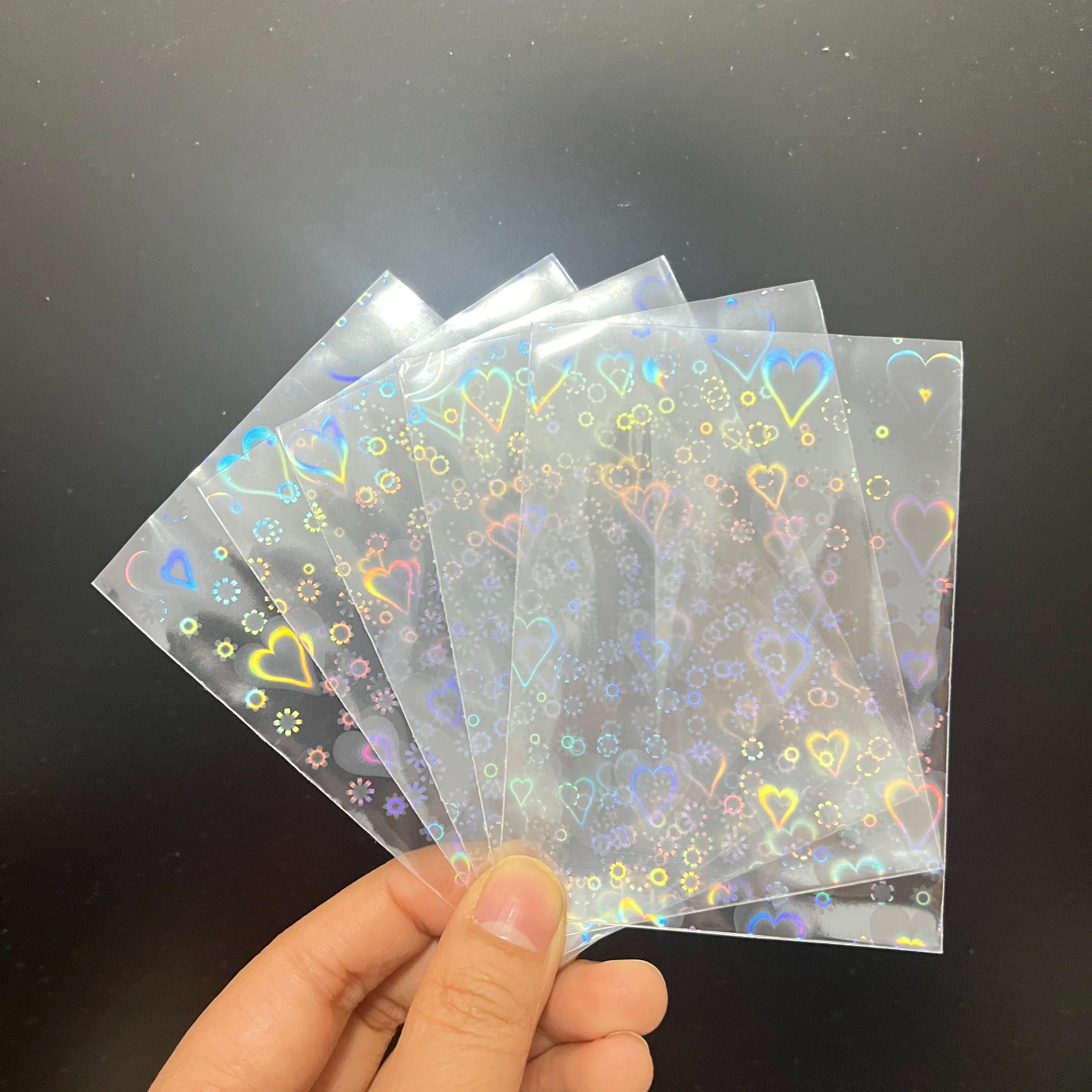Protecteurs holographiques pour cartes de jeu TCG, 50 pièces, 65x90mm, manchons en aluminium laser, 