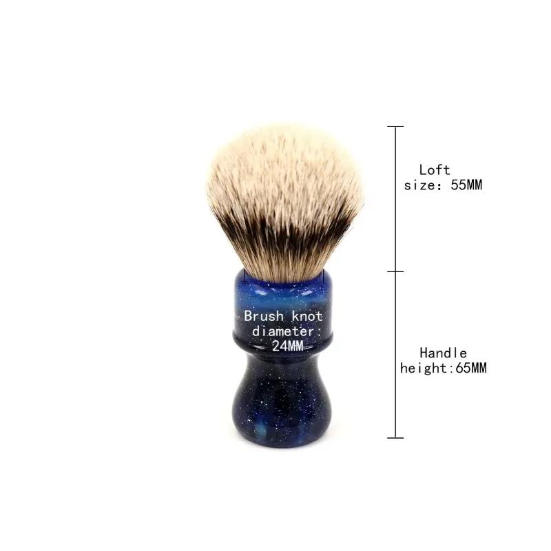 YAQI mode 24MM professionnel pour hommes brosse de rasage humide mystérieux espace couleur poignée a