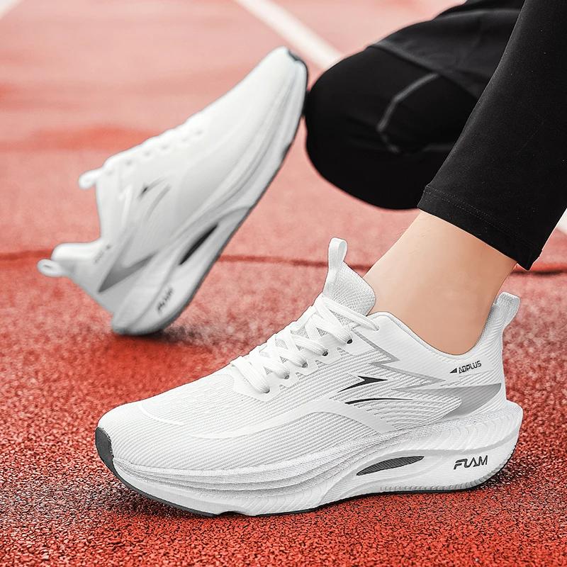Chaussures de sport unisexes avec plaque en carbone, baskets de course et de marche, amortissantes, 