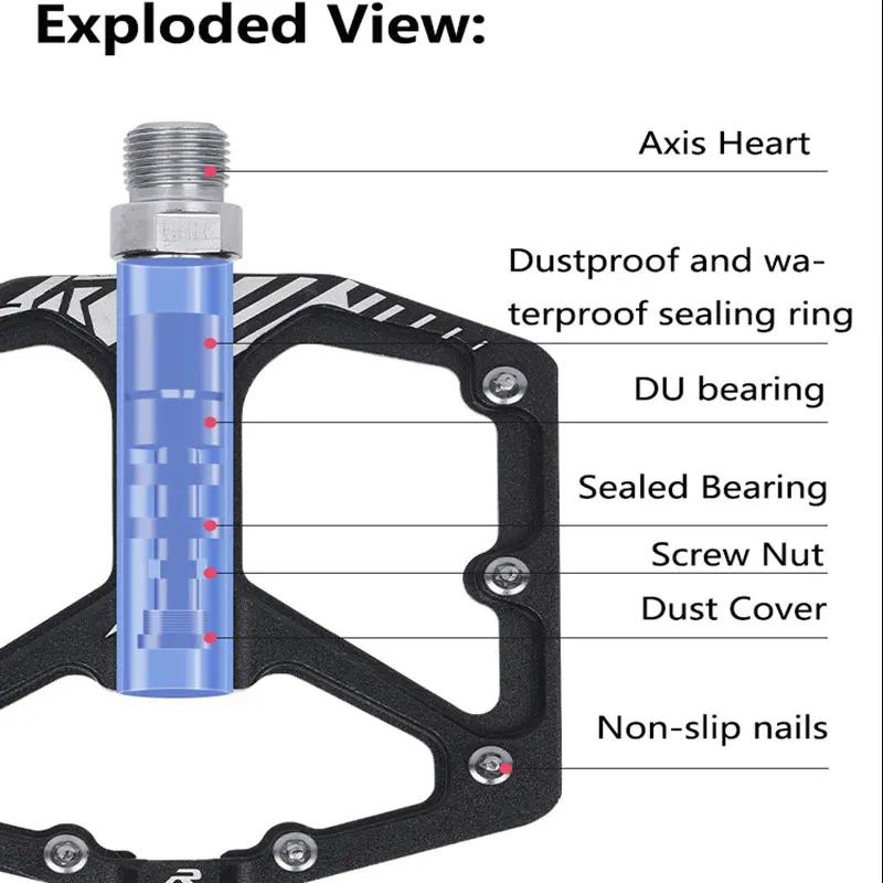 ENLEE-Pédale de vélo VTT en alliage d'aluminium, large et plate, XC DH, pédales de vélo ultra légère
