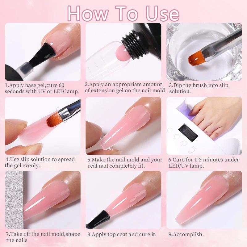 LILYCUTE 15ML Extension rapide Gel vernis à ongles nu lait blanc couleur doigt prolonger acrylique c