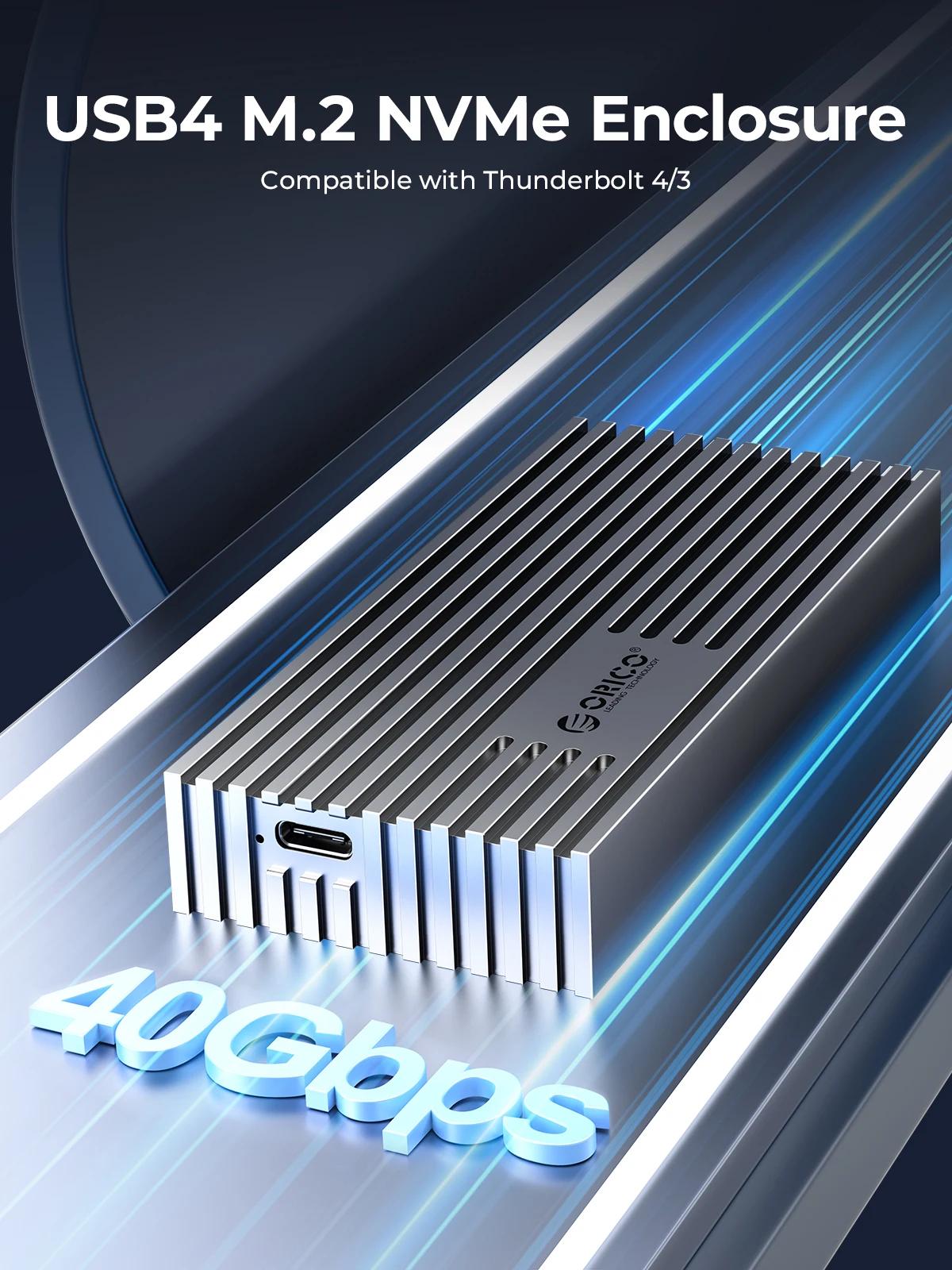ORICO-Boîtier externe SSD NVMe M.2, USB 4, 40Gbps, PCIe 3.0x4, 20Gbps, 10Gbps, compatible avec Thund