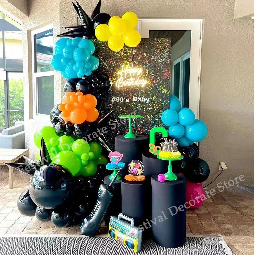 6/12 pièces noir argent coloré gouttelette d'eau ballon Explosion étoile feuille ballons pour annive