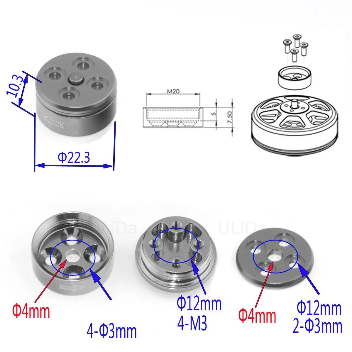 Kit de quadricoptère à moteur sans balais, hélice en fibre de carbone, adaptateur d'accessoires rapi