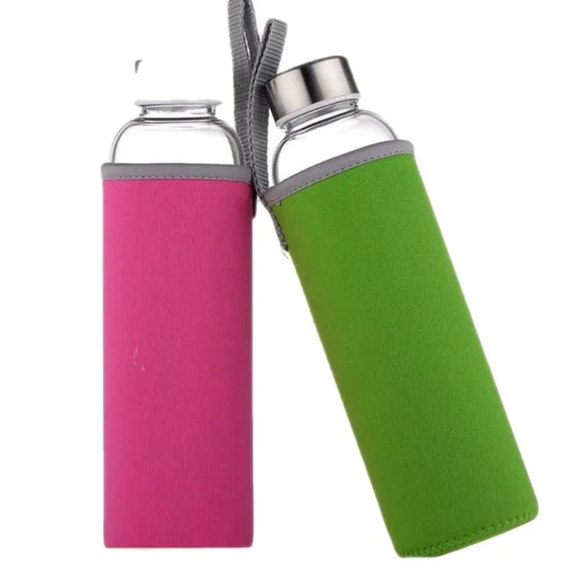 Bouteille de voyage de 550ml, bouteille d'eau en verre Portable incassable pour voiture, nouvel arri
