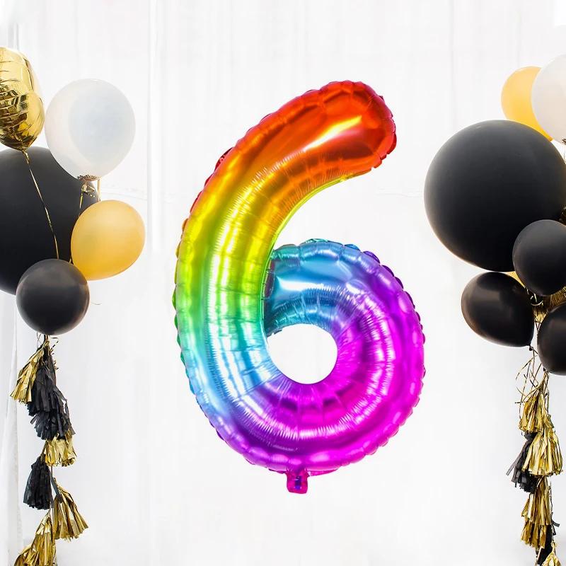 Ballons en aluminium numéro 40 pouces, 0 1 2 3 4 5 6 7 8 9 ans, ballons pour enfants et adultes, déc