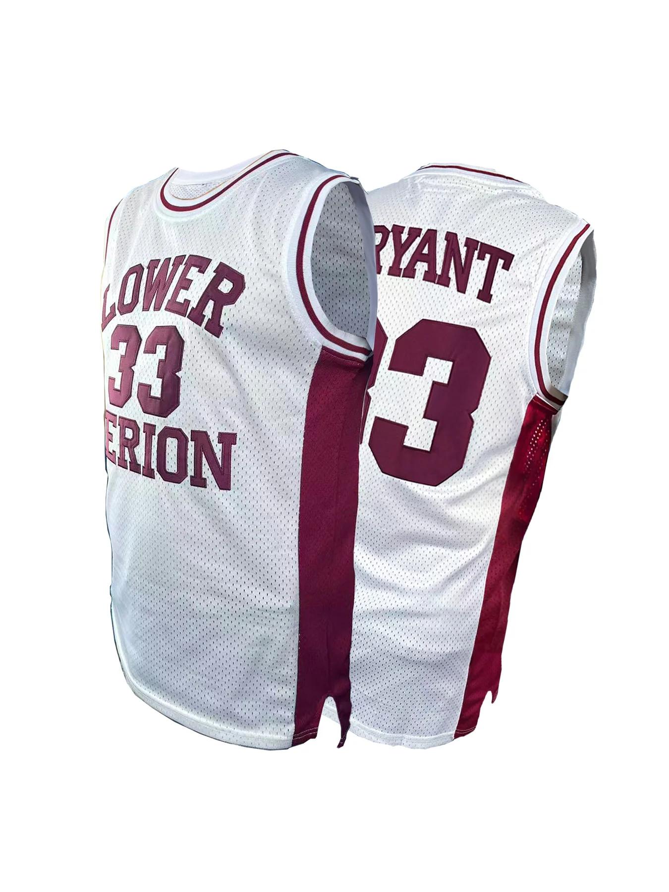 # Maillot de basket rétro respirant pour homme 33 Lower Merion Headgear, couleur marron, brodé, styl