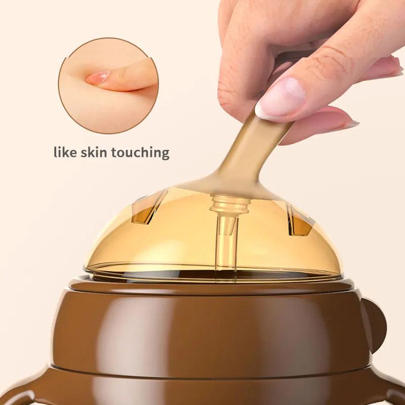 Biberon en Silicone Nano biberons avec poignée pour bébé sevrage biberon Anti-étouffement pour bébé 