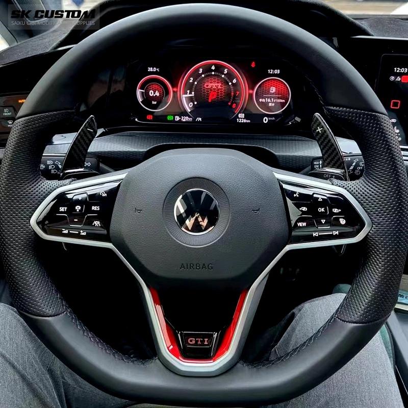 SK personnalisé pour Volkswagen Golf 8 MK8 GTI R ligne voiture en Fiber de carbone volant palette ma