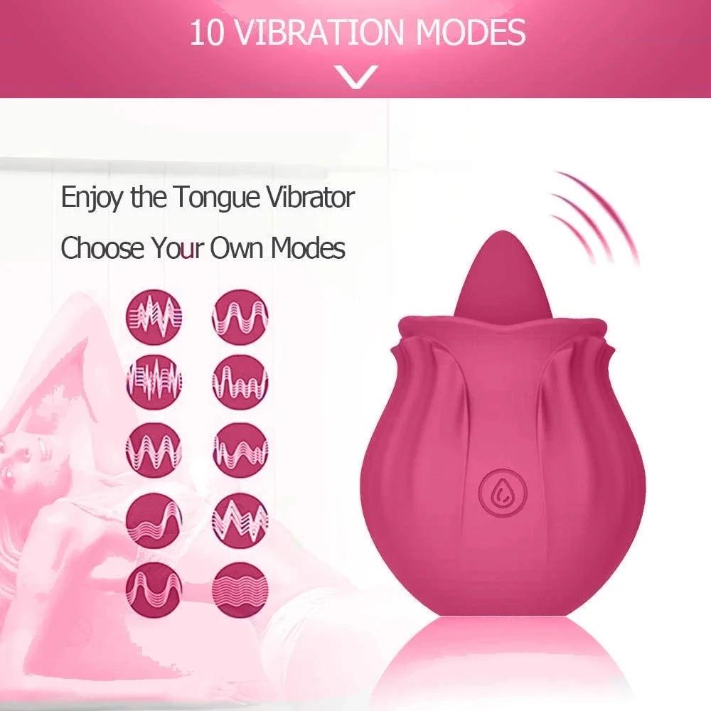 Vibromasseur de point G pour femme, jouet rouge rose, langue léchant, stimulateur de clitoris, Chev,