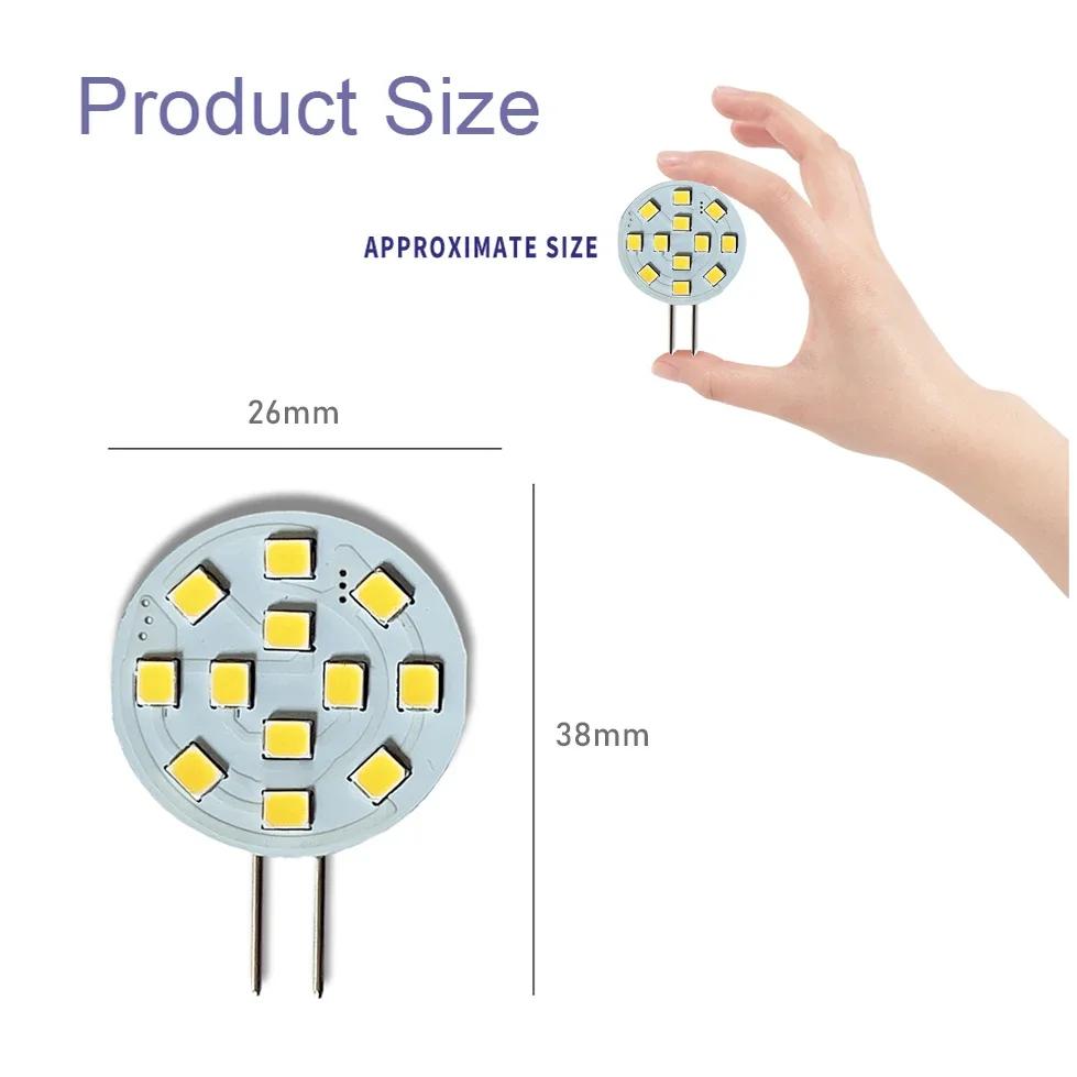 10 pièces ACDC 12V 24V G4 lampe à LED 2.2W projecteur rond sans scintillement Downlight ampoule bate