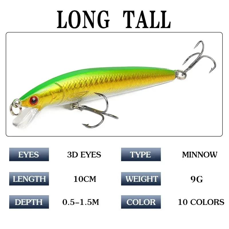 1 pièces leurres de pêche méné japonais flottant dur Bait95mm 7g appât artificiel Wobbler manivelle 