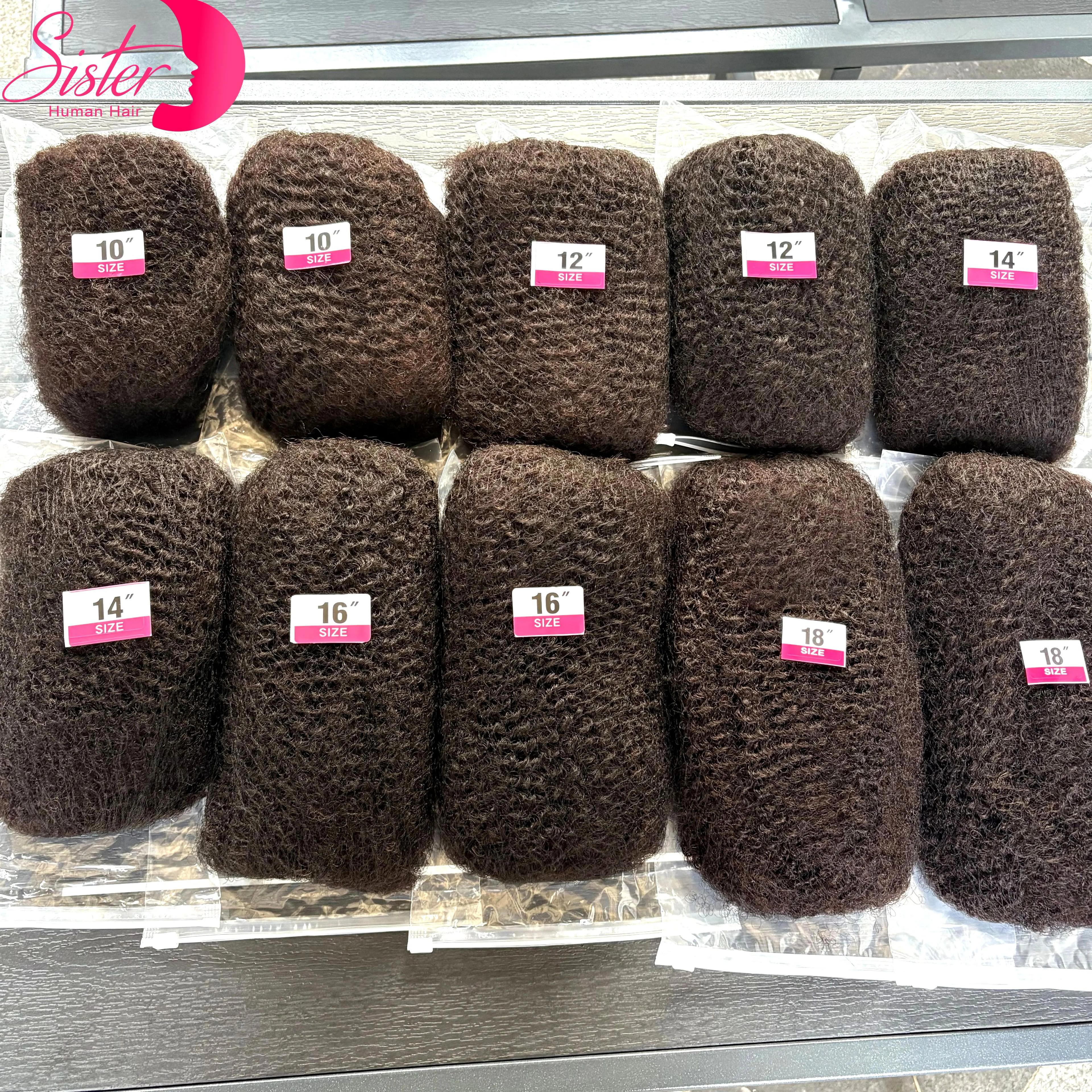 10-18 pouces 4C Afro crépus en vrac Extensions de cheveux humains sans trame 30 ou 50 g/paquet brési