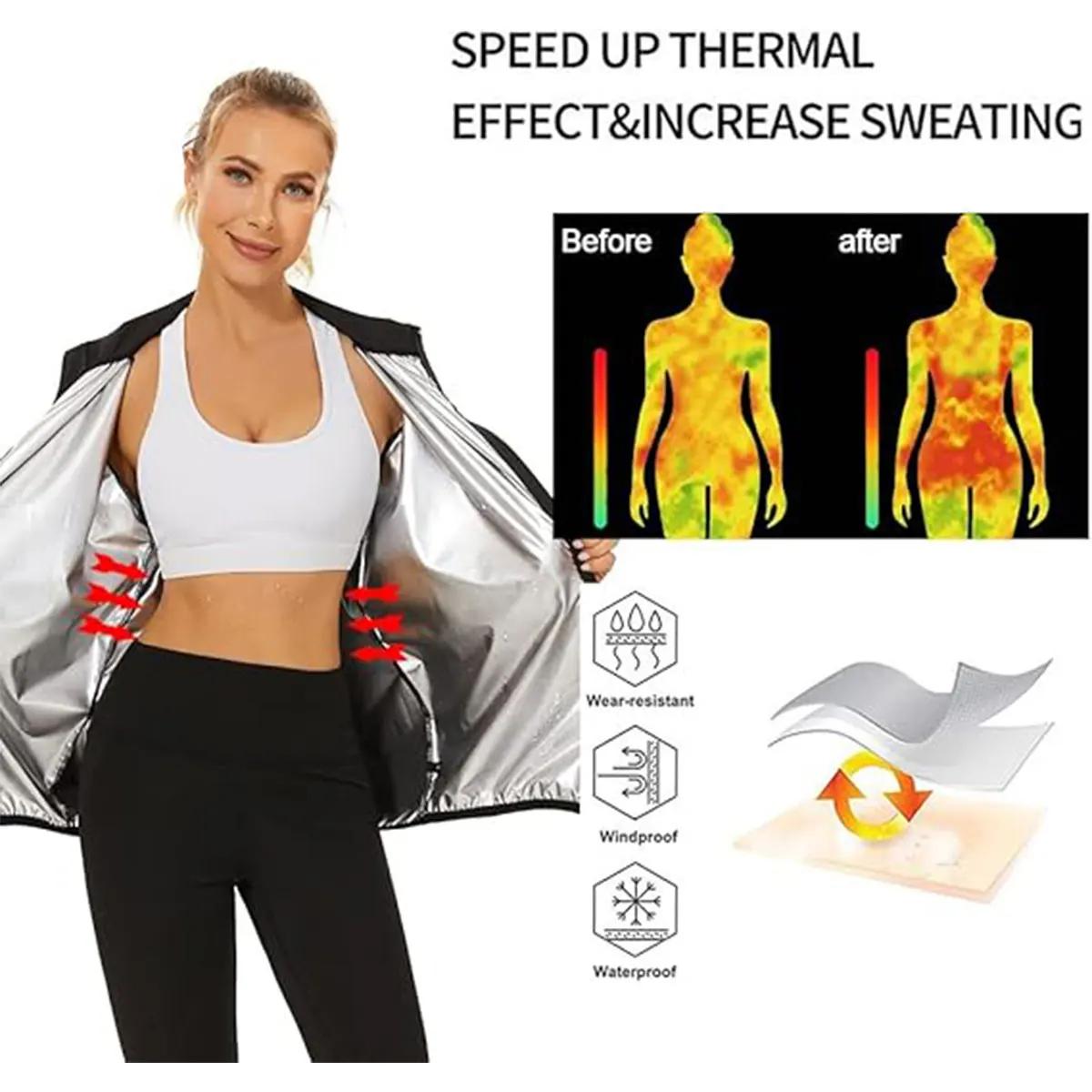 Combinaison de sauna pour femmes, veste à manches longues, corset d'exercice, haut à fermeture éclai