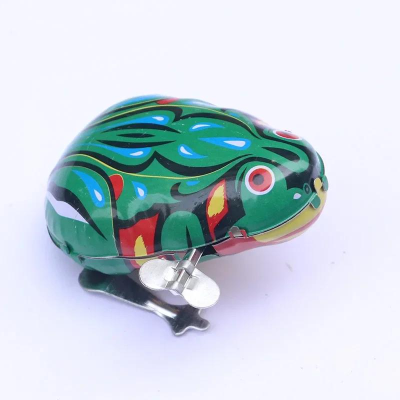 Jouet classique à remonter en étain, grenouille sauteuse, jouet vintage pour enfants, jouet éducatif