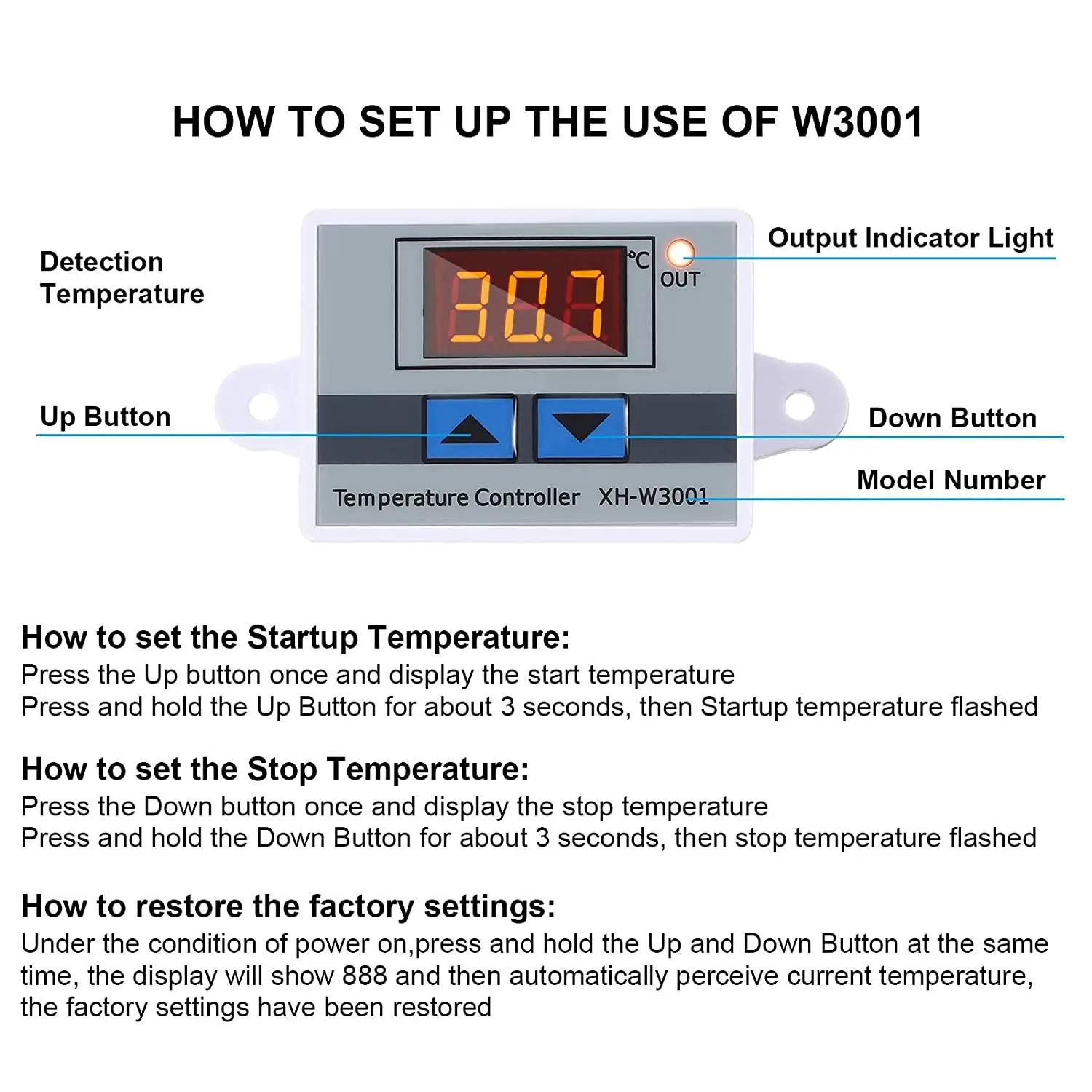 XH-W3001/W3002 affichage numérique LED micro-ordinateur thermomètre température chaude et froide the