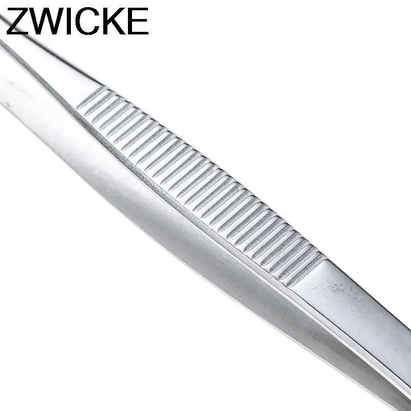 Pincettes médicales anti-avertissement en acier inoxydable 430, pinces longues et droites, 12.5cm-30