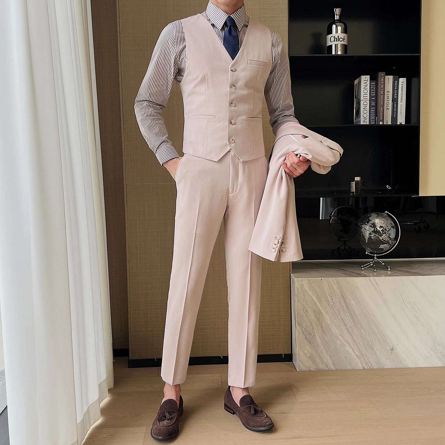 Ensemble de costume décontracté de haute qualité, à la mode et élégant en trois couleurs, un ensembl