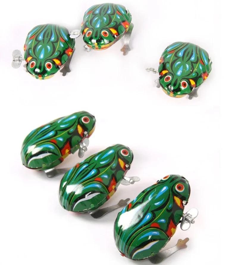 Jouet classique à remonter en étain, grenouille sauteuse, jouet vintage pour enfants, jouet éducatif