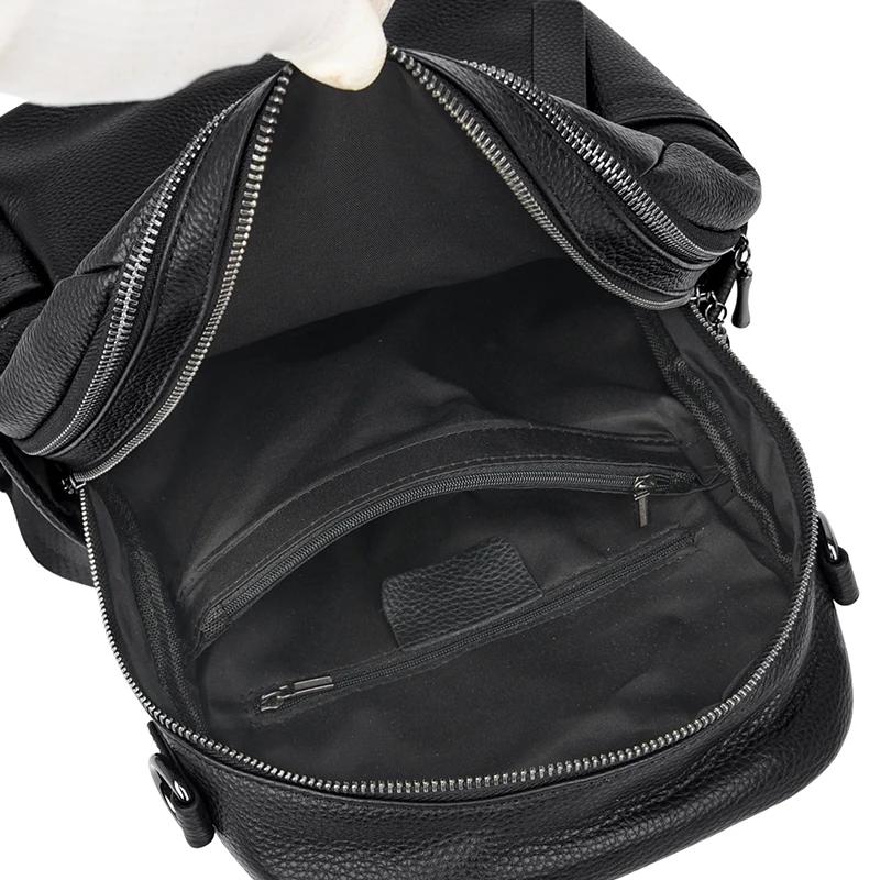 Sac à dos en cuir véritable pour femmes, sac à dos décontracté pour filles, sac à dos de voyage gran