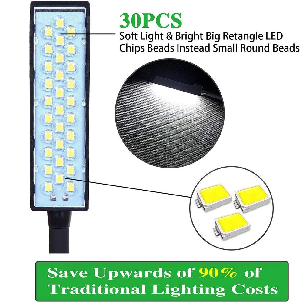 Éclairage de machine à coudre à 30 LED à intensité variable, lampe de travail à bras flexible, éclai