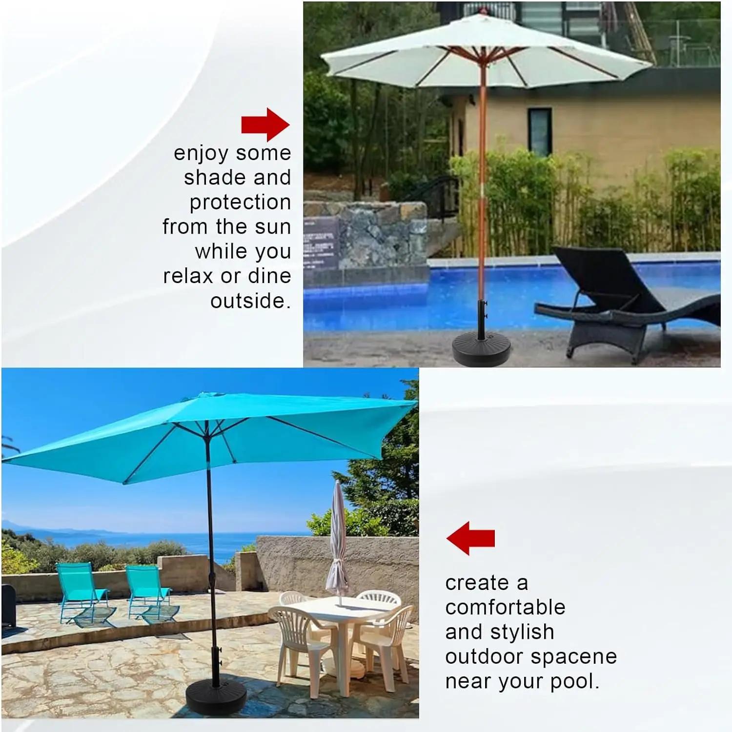 Support de base de parapluie d'extérieur rempli d'eau, support de poids avec antidérapant, porte-par