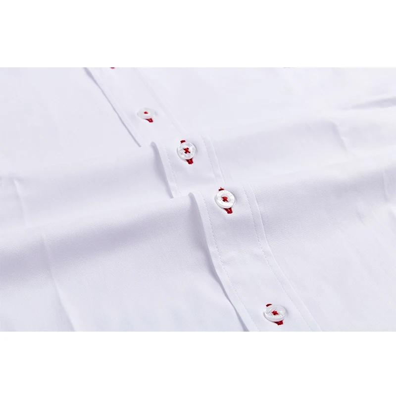 CHCH 2024 nouvelle mode 100% coton à manches longues chemise solide coupe ajustée mâle Social décont