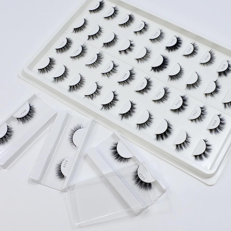 Cils de vison naturels de haute qualité mode classique doux pleine bande cils maquillage 12mm cils d