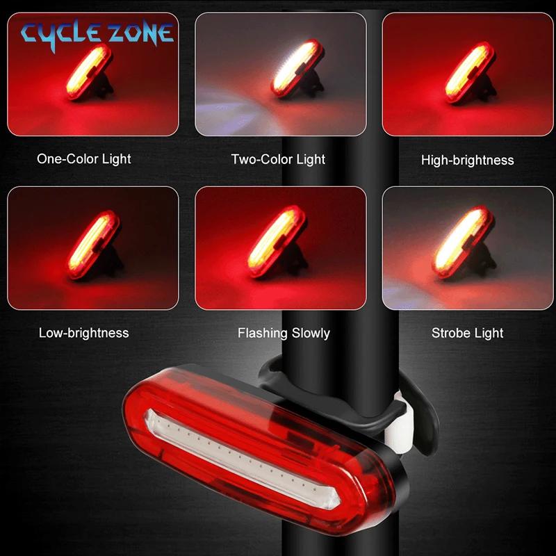 Feu arrière de vélo vtt, lumière rouge, lampe de sécurité chauffante, Rechargeable par USB, lumière 