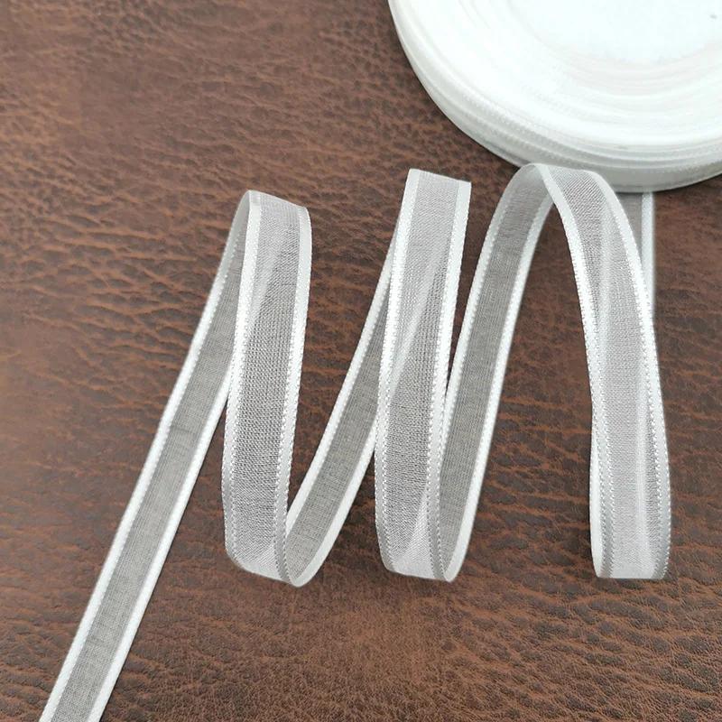 (50 mètres/rouleau) rubans en Organza large de 10mm de largeur, vente en gros, emballage cadeau, déc