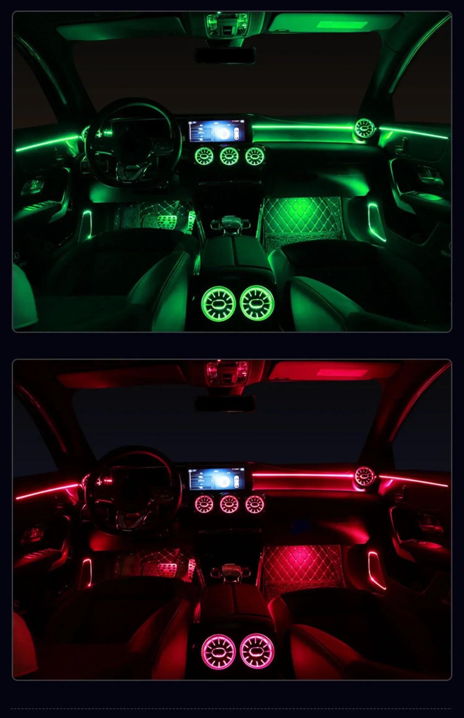64 couleurs lumière ambiante LED évents pour Mercedes Benz W177 W118 W247 A/B/CLA/GLA/GLB classe voi