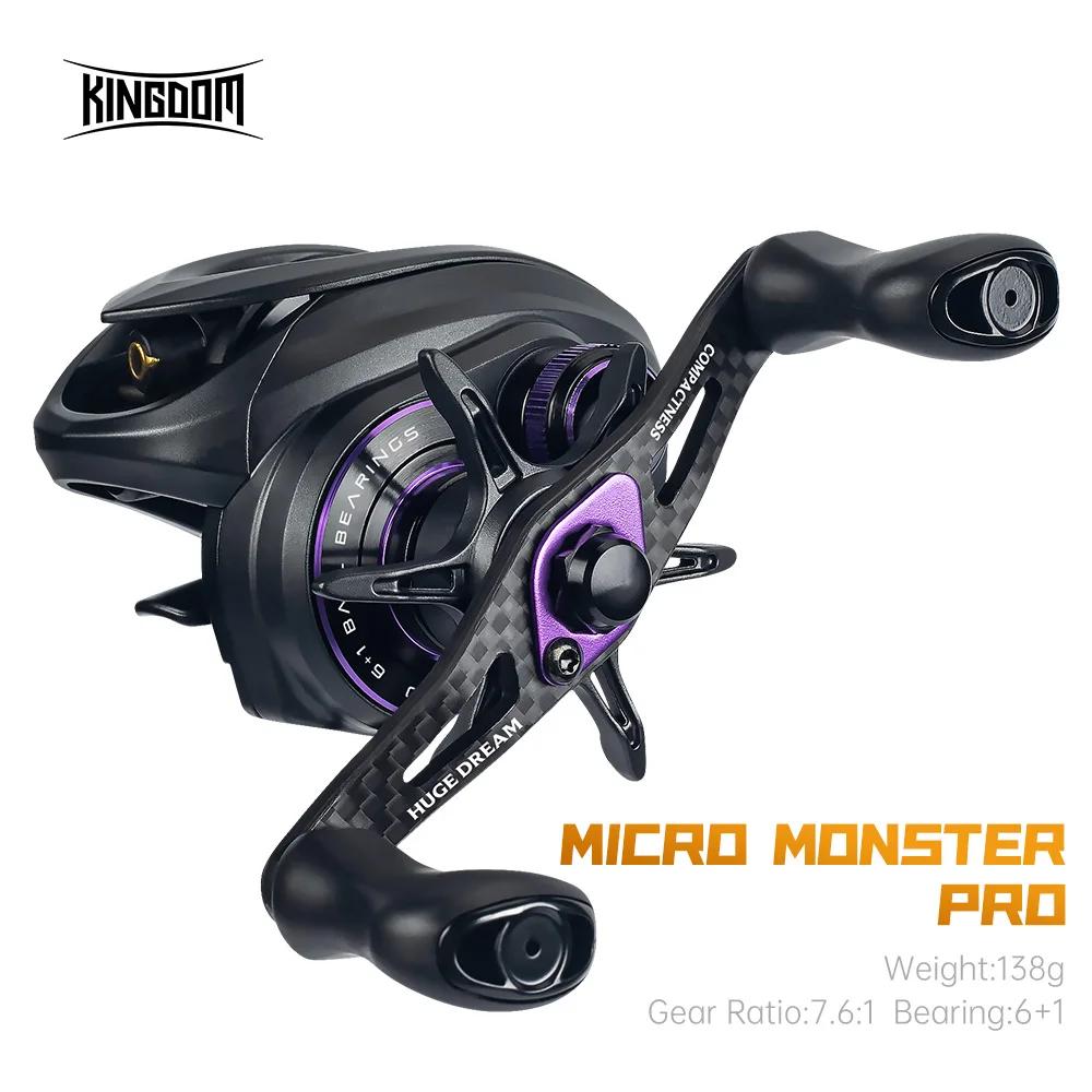 Kingdom Micro Pro Baitcasting moulinet de pêche 138g poids 7.6:1 rapport de vitesse 4.6kg traînée Ma