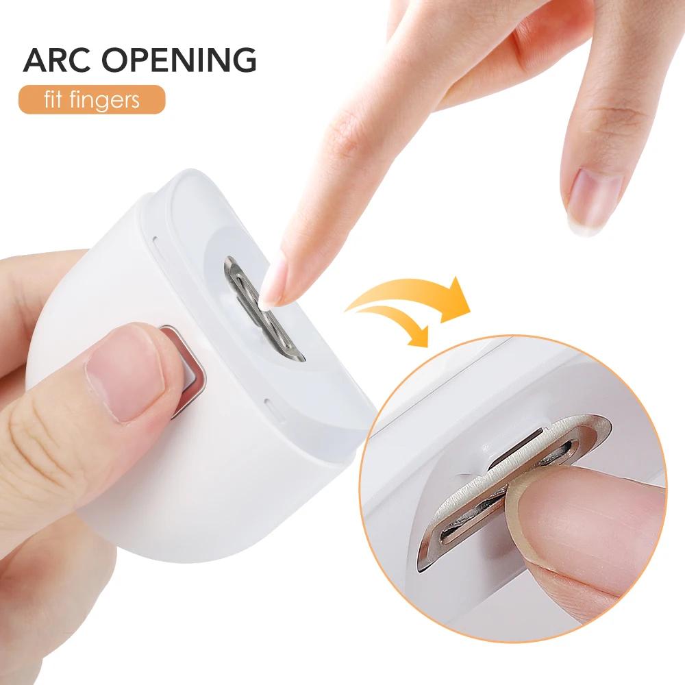 Coupe-ongles électrique avec lumière LED, broyeur automatique de polissage des ongles pour enfants e