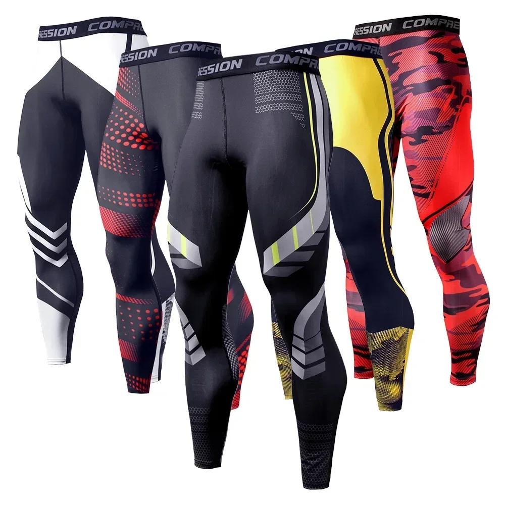 Leggings de Compression collants pour hommes course Sport homme vêtements de Sport entraînement cycl