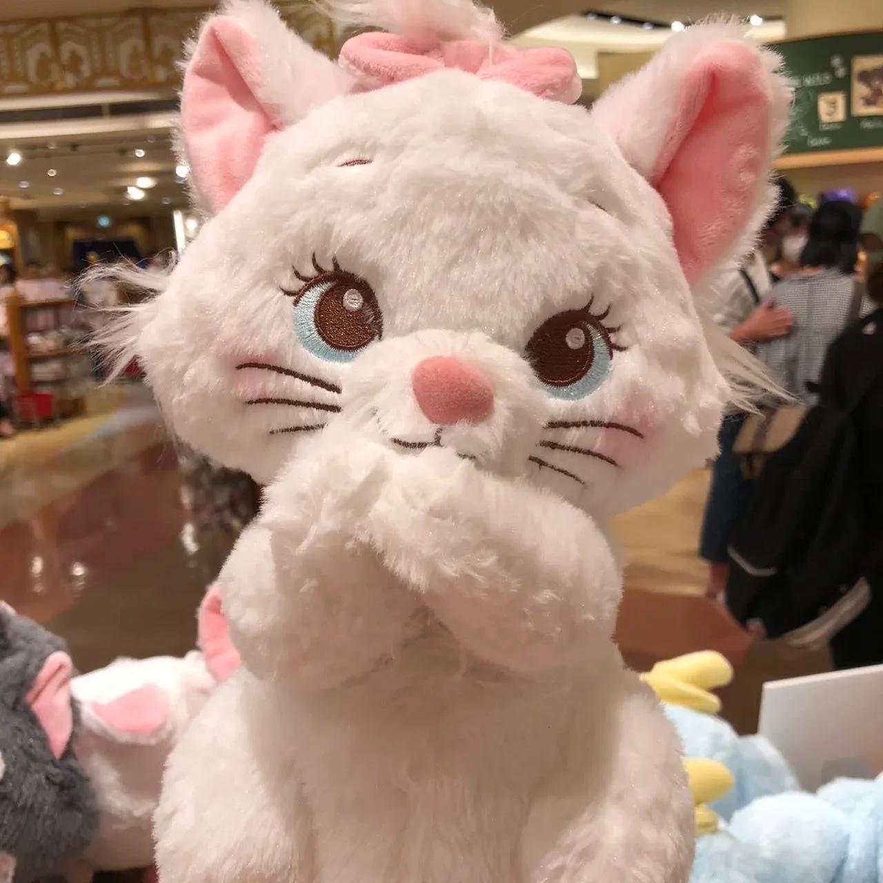 Jouets en peluche chat Marie de dessin animé Disney, poupées en peluche douces et mignonnes, oreille