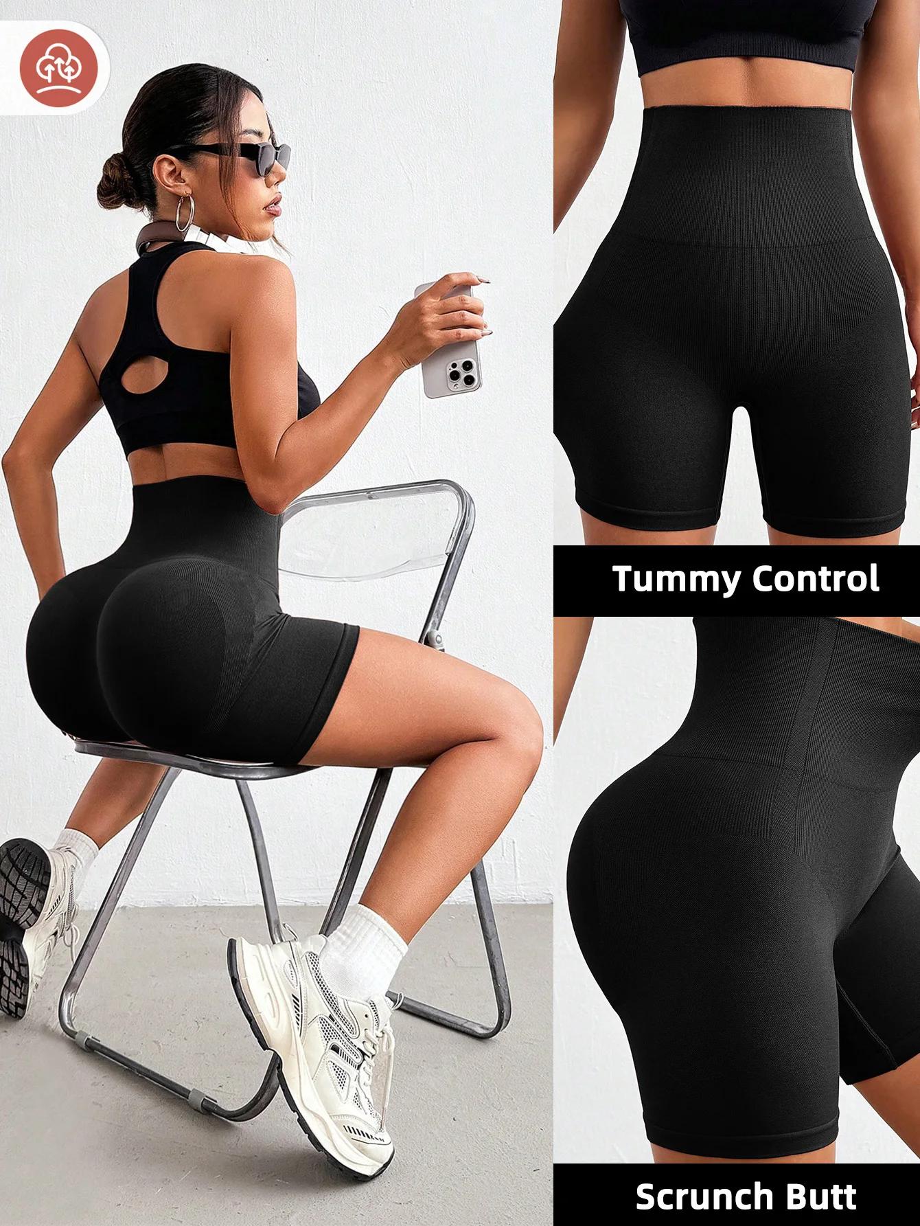 Short de motard taille haute pour femme, entraînement, course à pied, volley-ball, yoga, 6 amarans