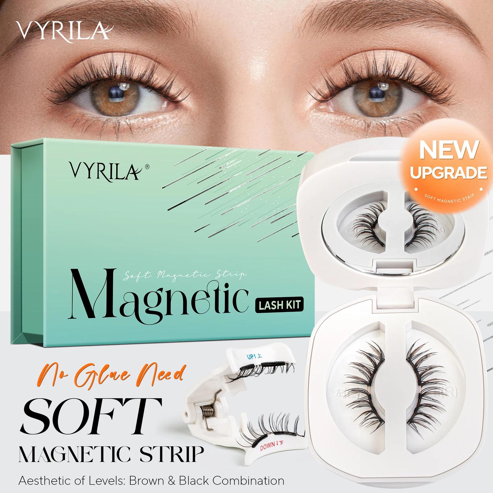 VYRILA mise à niveau des cils magnétiques marron/noir cils magnétiques doux réutilisables avec appli