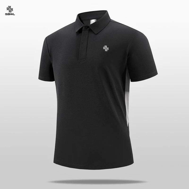 SBWL-Polo à manches courtes pour hommes, T-shirt de golf en plein air, Haut de sport équestre, 7 cou