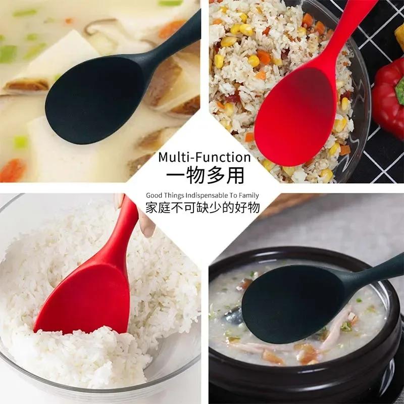 Cuillère à riz suspendue en Silicone, louche de cuisine, casserole antiadhésive, cuiseur à riz élect
