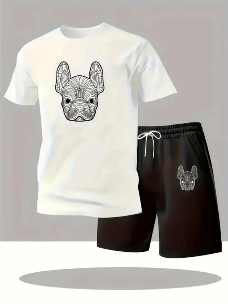 Ensemble T-shirt et short décontracté à séchage rapide pour homme, été, mode urbaine, course à pied,