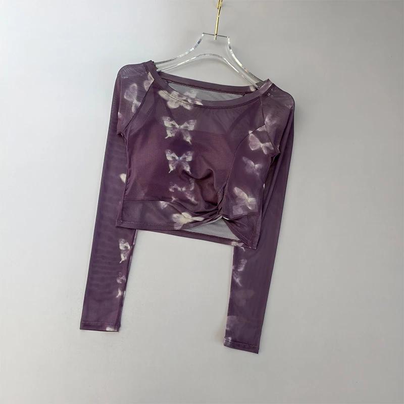 Chemise à manches longues en maille avancée pour femmes - Haut de fitness respirant et amincissant pour le yoga