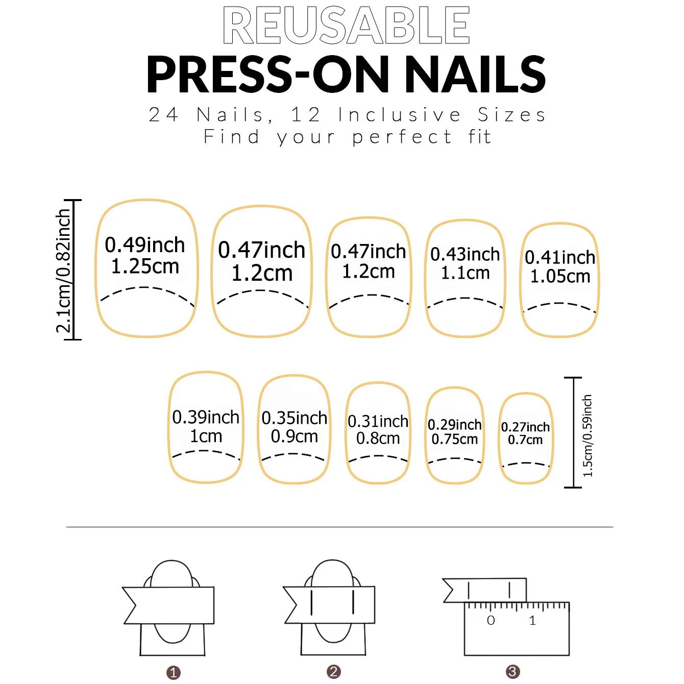 24 pièces 3D rose arc presse sur ongles courts carrés faux ongles blanc pointe française ballerine a