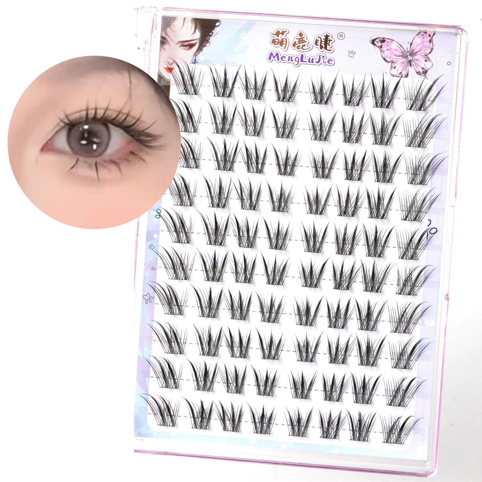 Nouveau Style chinois faux cils renards Style Dense simple grappe segmenté naturel vaporeux cils agr