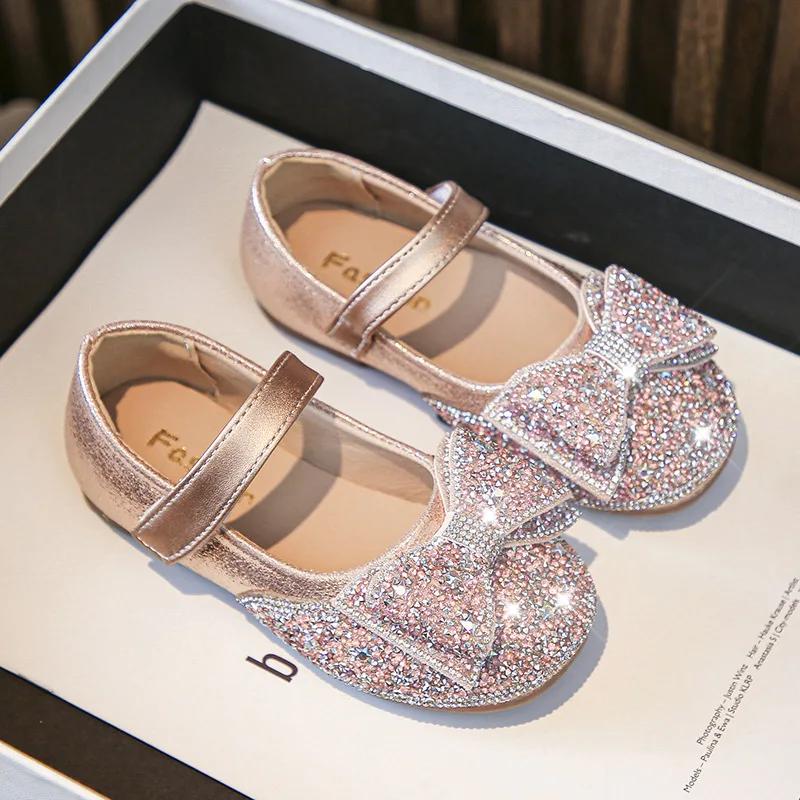 Chaussures d'automne pour enfants, chaussures simples pour filles, chaussures de danse à paillettes 
