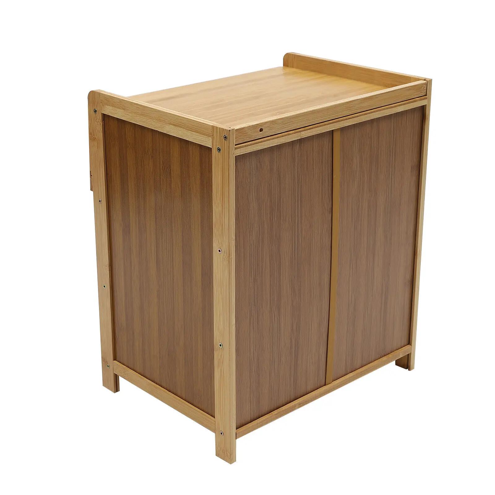 Table de chevet en bambou, avec étagère, style bohème, US