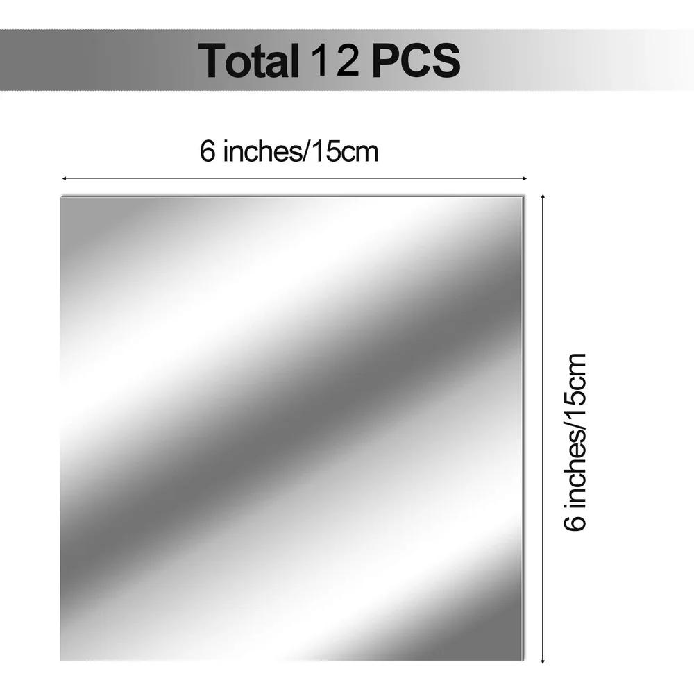 5/12 pièces miroir autocollant mural 15CM auto-adhésif décalcomanie bricolage miroir autocollants 3D