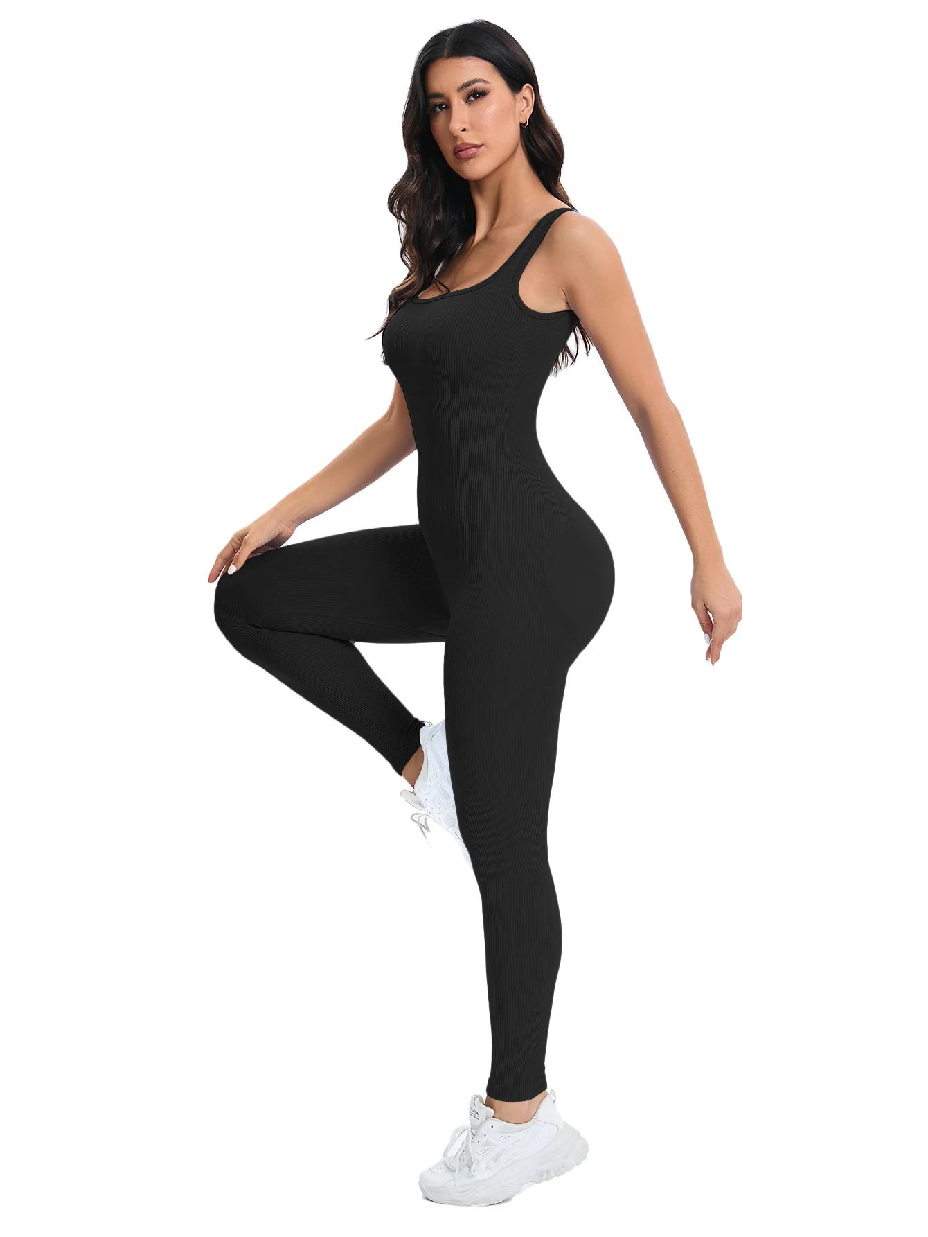Combinaisons Shapewear pour femmes, soutien-gorge intégré, moulante, col carré, sans manches, barbot
