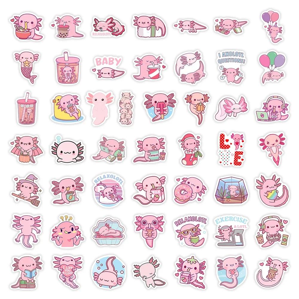 Kawaii dessin animé Axolotl autocollants mignon Animal enfants bricolage jouet cadeau Graffiti décal