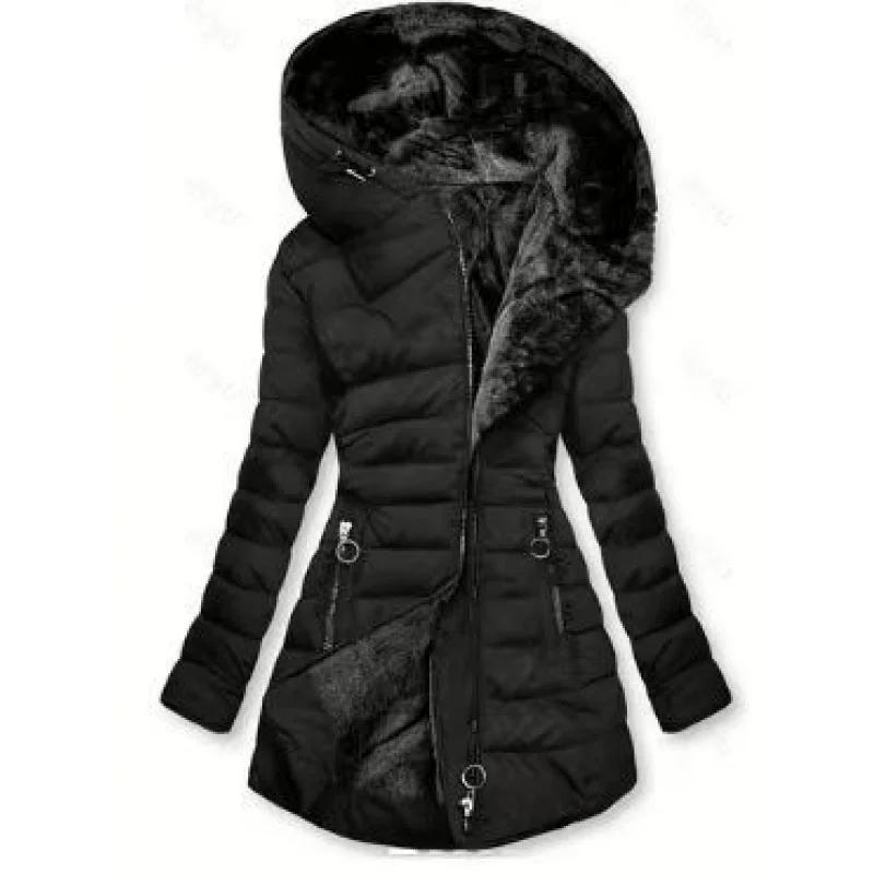 Nouvelle veste en coton mi-longue pour femme, collection automne-hiver 2026, cintrée, ajustée, à cap
