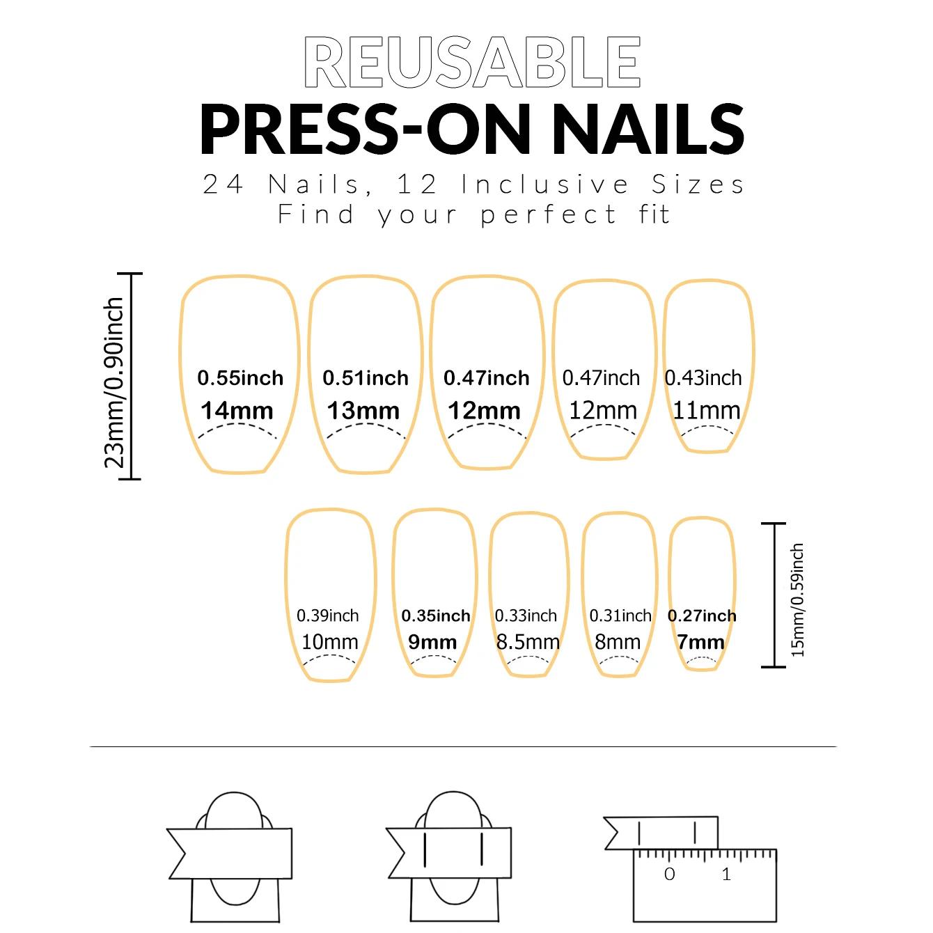 CuemployPusher-Faux ongles à paillettes argentées carrées noires, poignées amovibles et réutilisable